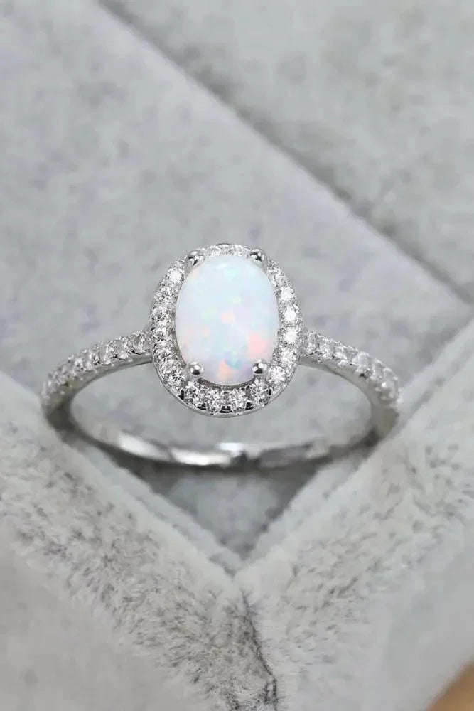 Opal 925 Sterling Silver Halo Ring - Update AvenueRingTrendsi100100064723471100100064723471Opal 925 Sterling Silver Halo RingSilver