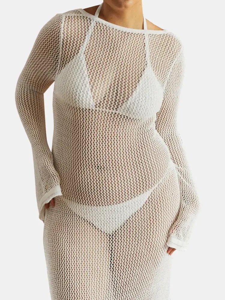 Openwork Backless Flare Sleeve Cover - Up Dress - Update AvenueFestival VibesTrendsi100100644641470100100644641470959a3e70 - b735 - 49bc - 83a1 - a00b05e9c0a9 - MaxWhite