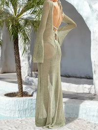 Openwork Backless Flare Sleeve Cover - Up Dress - Update AvenueFestival VibesTrendsi1001006446476111001006446476119ee60d18 - a43e - 4d20 - 858a - 71186a8be6b7 - MaxSage