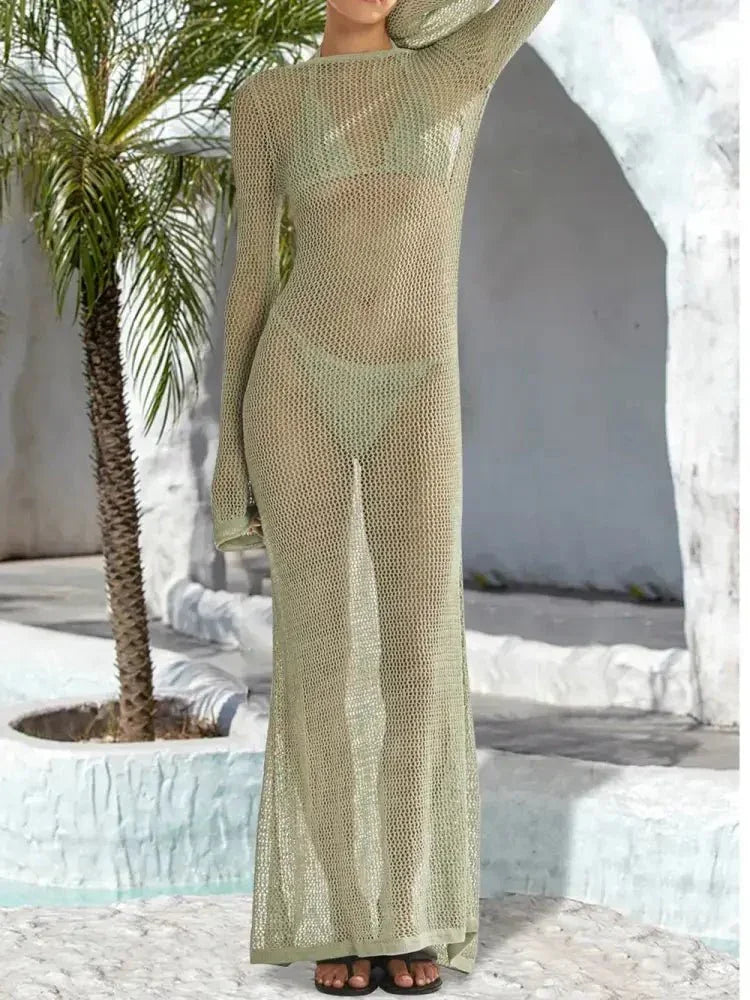 Openwork Backless Flare Sleeve Cover - Up Dress - Update AvenueFestival VibesTrendsi100100644647611100100644647611c3199b63 - 1d1f - 4d98 - 8d22 - ad7370e4ad24 - MaxSage