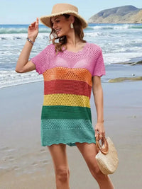 Openwork Round Neck Short Sleeve Cover - UP - Update AvenueTrendsi1001000948110091001000948110090321caa1 - 32e9 - 4dcf - aaff - f39a2b9ce2fc - MaxRainbow