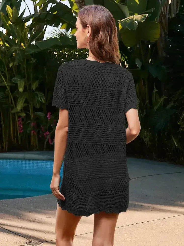 Openwork Round Neck Short Sleeve Cover - UP - Update AvenueTrendsi100100094811704100100094811704b1e16dc8 - 262a - 4eff - aa32 - 4396b5483013 - MaxBlack