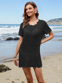 Openwork Round Neck Short Sleeve Cover - UP - Update AvenueTrendsi100100094811704100100094811704dc41a12a - 12b7 - 4c97 - 80e6 - f0dd348b6e18 - MaxBlack