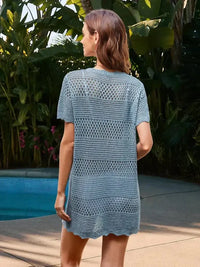 Openwork Round Neck Short Sleeve Cover - UP - Update AvenueTrendsi100100094812920100100094812920fbd4622b - 1d5a - 45c1 - 9a93 - 2850ba941929 - MaxLight Blue