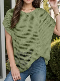 Openwork Round Neck Short Sleeve Cover - Up - Update AvenueTrendsi1001006259616661001006259616663148c44a - d379 - 4203 - 9d01 - f626fbe093db - MaxMoss