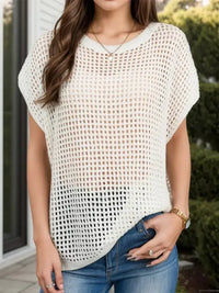 Openwork Round Neck Short Sleeve Cover - Up - Update AvenueTrendsi10010062596511810010062596511853870b4c - c72b - 40d2 - aef2 - 5073e06ec9a1 - MaxCream