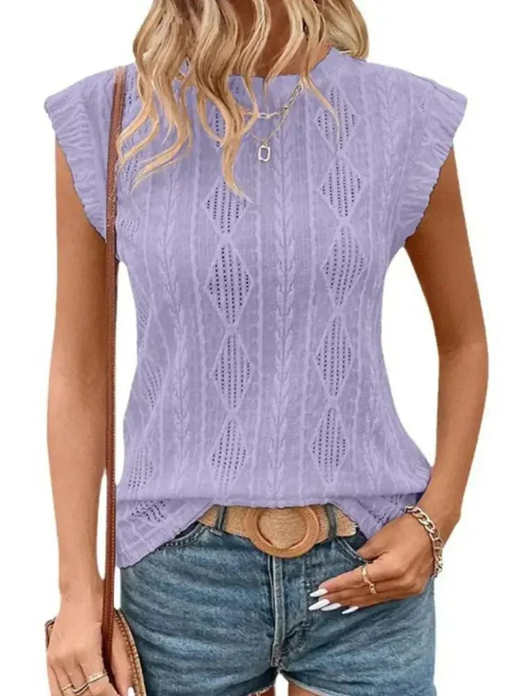 Openwork Round Neck Top - Update AvenueT-ShirtsTrendsi1001004403122431001004403122435a8a2fe6 - fe29 - 48d3 - bb0d - c7e694bb24a1 - Max - OriginLilac Purple