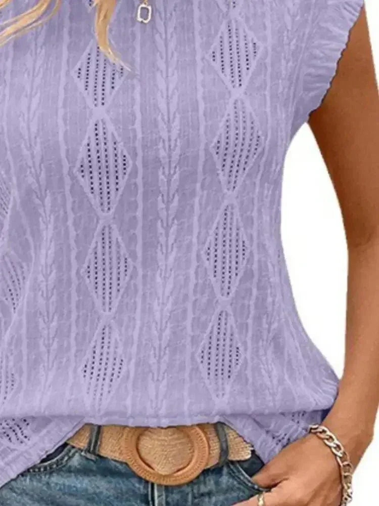 Openwork Round Neck Top - Update AvenueT-ShirtsTrendsi100100440312243100100440312243e85c2f8b - 09a4 - 4b8c - 8866 - f0573042c1f5 - Max - OriginLilac Purple