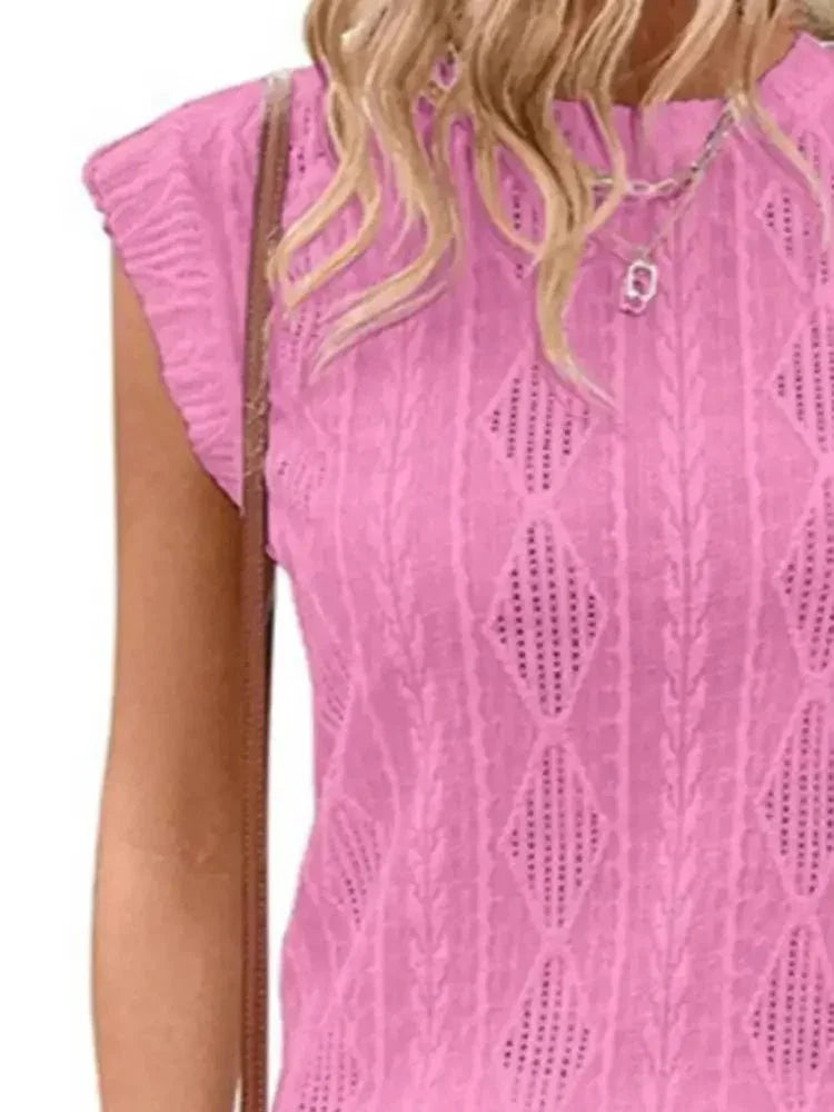 Openwork Round Neck Top - Update AvenueT-ShirtsTrendsi1001004403131611001004403131616bf69d71 - 454d - 4ab7 - 8860 - c637ca3e3ad3 - Max - OriginPeach Pink