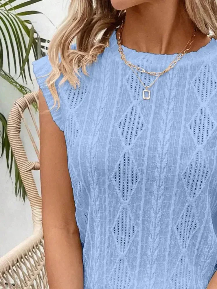 Openwork Round Neck Top - Update AvenueT-ShirtsTrendsi10010044031400510010044031400530c68b9b - 8c4c - 443a - a197 - 4462a039cf33 - Max - OriginSky Blue