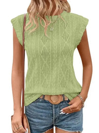 Openwork Round Neck Top - Update AvenueT-ShirtsTrendsi100100440318542100100440318542ce889d0f - d35f - 4545 - 91b8 - 3ded497f780e - Max - OriginBud Green