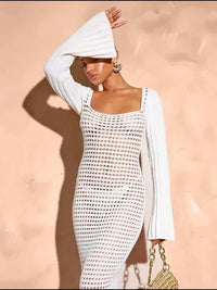 Openwork Square Neck Flare Sleeve Cover - Up Dress - Update AvenueTrendsi1001007593822881001007593822882510e646 - 4666 - 40fa - b9c1 - 5d3b9c425376 - MaxWhite