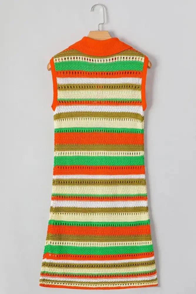 Openwork Stripe Sleeveless Sweater Dress - Update AvenueBoho VibesTrendsi1001009369771151001009369771151a25a594 - 626e - 4d8f - 9428 - 1d0c533a3bde - MaxStripe