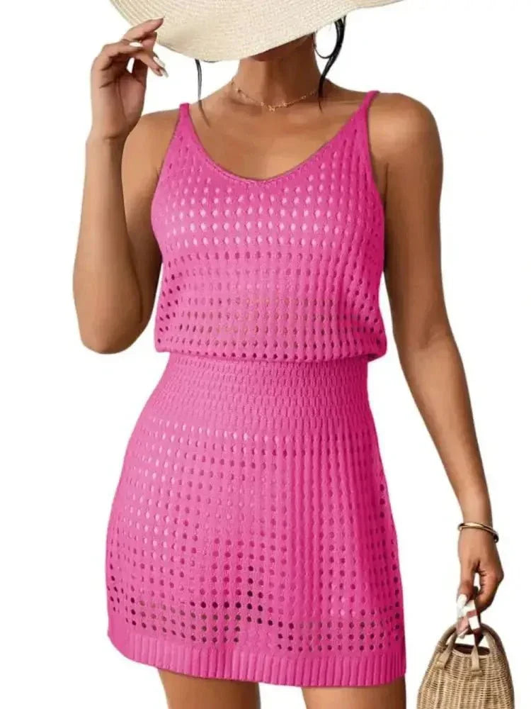 Openwork V - Neck Sleeveless Cover Up Dress - Update AvenueTrendsi100100588071242100100588071242bd0b7eec - 635f - 445f - ab49 - caf45687a0a5 - MaxHot Pink