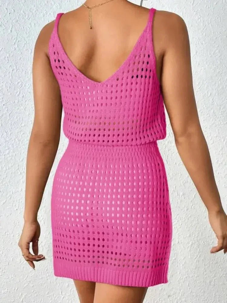 Openwork V - Neck Sleeveless Cover Up Dress - Update AvenueTrendsi10010058807124210010058807124280a01114 - 122a - 4310 - b7d6 - da4723521c42 - MaxHot Pink