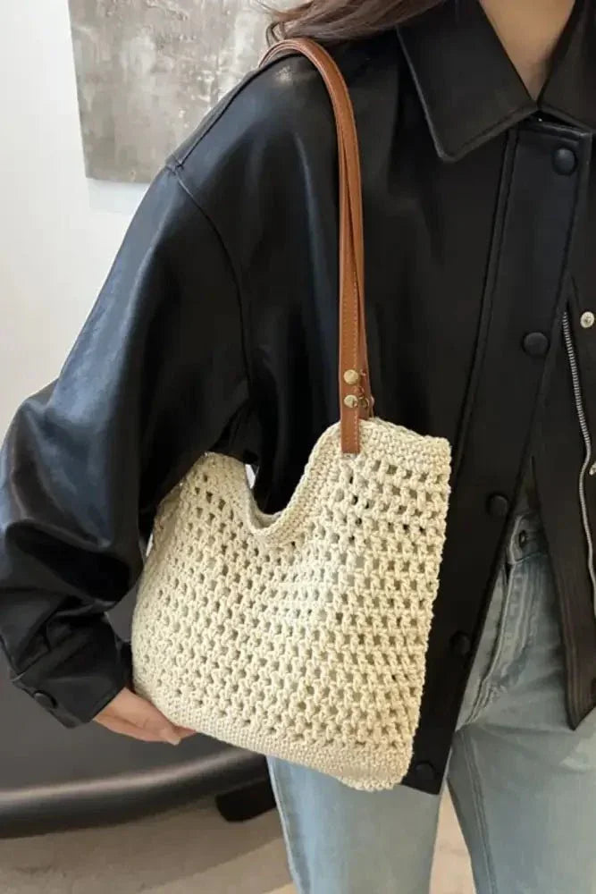 Openwork Woven Tote Bag - Update AvenueFestival VibesTrendsi100700472552923100700472552923abac825e - e018 - 4cbb - a7ce - b36384533607 - MaxIvory