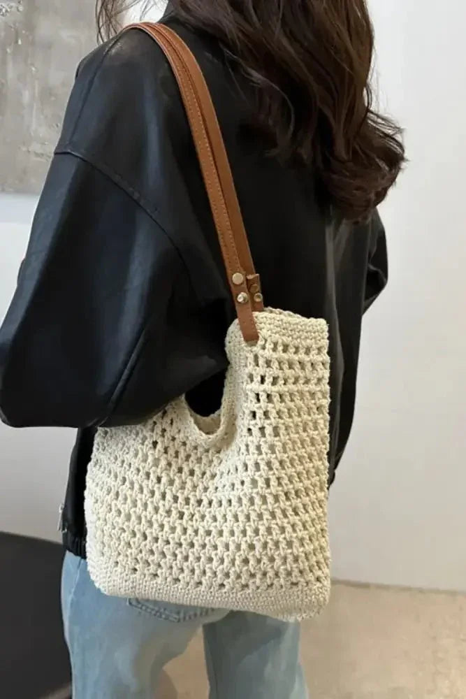 Openwork Woven Tote Bag - Update AvenueFestival VibesTrendsi100700472552923100700472552923226dc563 - c743 - 420b - ba4f - 2bd255957079 - MaxIvory