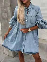 Oversized Long Sleeve Button - Up Denim Dress - Update AvenueDenim Dresses & SkirtsTrendsi1001005599241931001005599241934a1909c1 - 5f56 - 4f10 - 9601 - 7d86fb0df2c9 - Max - OriginLight Blue