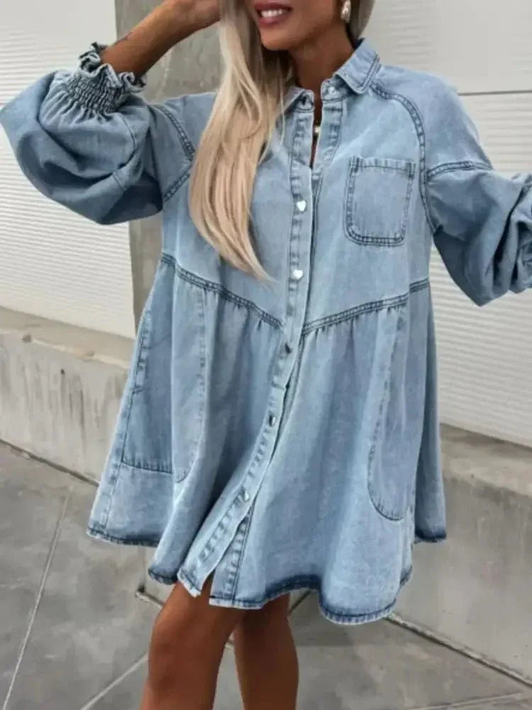 Oversized Long Sleeve Button - Up Denim Dress - Update AvenueDenim Dresses & SkirtsTrendsi100100559924193100100559924193ddc44a53 - 75c5 - 427b - a2e9 - d2a509bfc481 - Max - OriginLight Blue