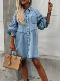 Oversized Long Sleeve Button - Up Denim Dress - Update AvenueDenim Dresses & SkirtsTrendsi100100559924193100100559924193fb6da4c4 - 9a80 - 47c1 - 8a0c - 47b3c94c1567 - Max - OriginLight Blue