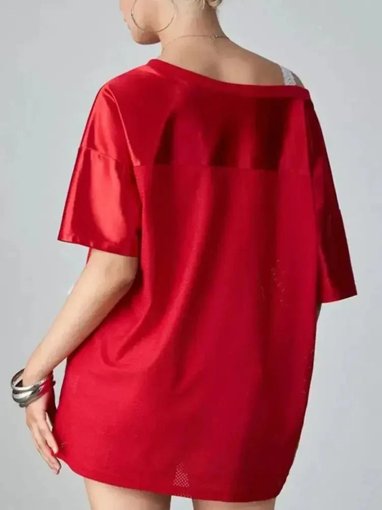 Oversized Number 98 Half Sleeve T-Shirt - Update AvenueT-ShirtsTrendsi1001007701156271001007701156279aee2b9c - 627d - 4569 - 80ec - bd25e73d1057 - Max - OriginDeep Red