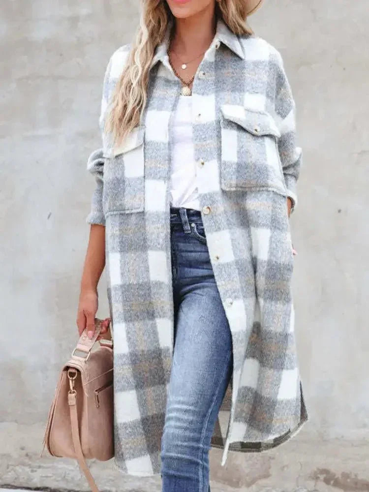 Oversized Plaid Button Up Longline Jacket - Update AvenueTrendsi10010015424118310010015424118378886211 - 5da3 - 4b26 - 92e1 - 06fb6fd8cca4 - Max - OriginLight Gray