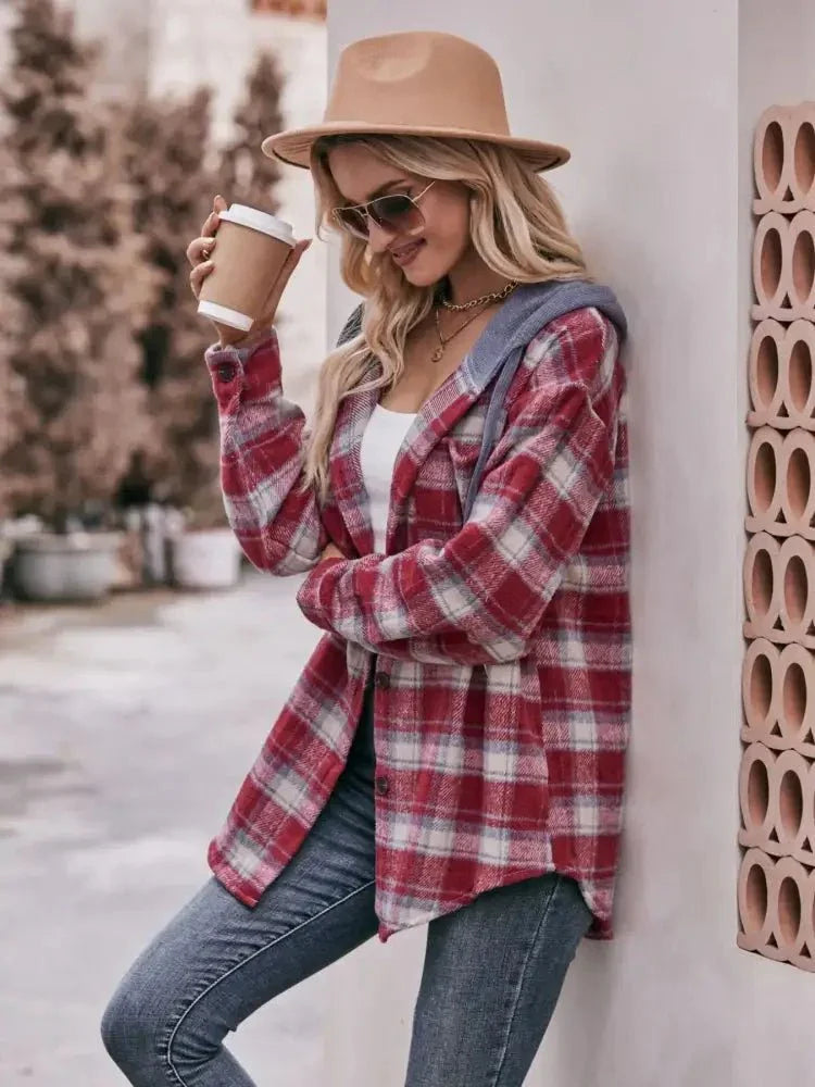 Oversized Plaid Button Up Shacket - Update AvenueTrendsi1001000740993741001000740993747bf92154 - e719 - 40c7 - bb6f - d60a05ec306c - Max - OriginDeep Red