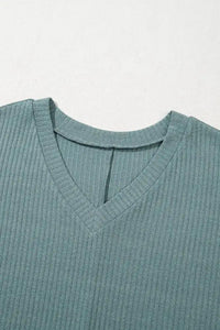 Oversized Ribbed Knit V Neck Dolman Short Sleeve Top - Update AvenueT-ShirtsTrendsi1001001676290191001001676290191544e701 - e590 - 4843 - 9b14 - 81baf6e5ec92 - Max - OriginAir Force Blue