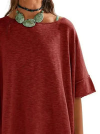 Oversized Round Neck Drop - Shoulder T-Shirt - Update AvenueT-ShirtsTrendsi100100457923231100100457923231b93bc66b - 8861 - 4559 - 9ad8 - 8567440d384a - Max - OriginBurgundy