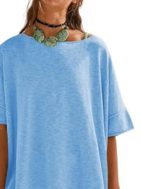 Oversized Round Neck Drop - Shoulder T-Shirt - Update AvenueT-ShirtsTrendsi10010045792396810010045792396813013739 - 2604 - 4b30 - ad05 - b2410d60a479 - Max - OriginLight Blue