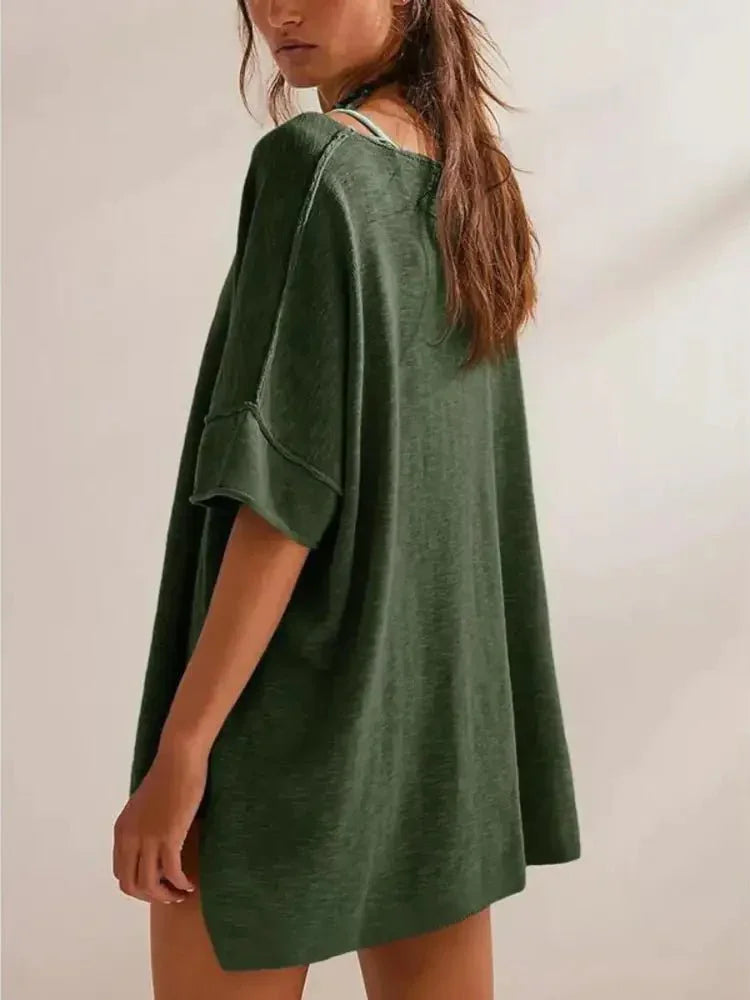 Oversized Round Neck Drop - Shoulder T-Shirt - Update AvenueT-ShirtsTrendsi1001004579244961001004579244969dab9d98fae04802b12d566c31050bf3 - Max - OriginArmy Green