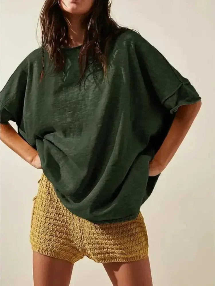Oversized Round Neck Drop - Shoulder T-Shirt - Update AvenueT-ShirtsTrendsi100100457924496100100457924496d22ea51f199f45f499c8fa81eb2b8111 - Max - OriginArmy Green