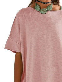 Oversized Round Neck Drop - Shoulder T-Shirt - Update AvenueT-ShirtsTrendsi10010045792804710010045792804709021e83 - 184e - 41c3 - b064 - 58a958425fbf - Max - OriginPink