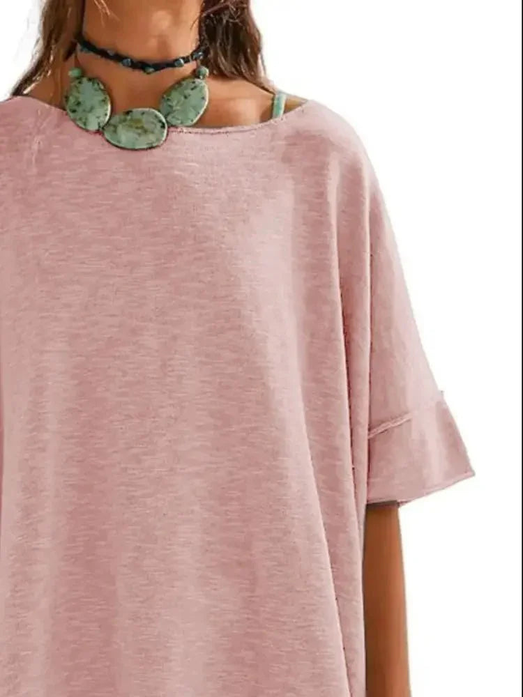 Oversized Round Neck Drop - Shoulder T-Shirt - Update AvenueT-ShirtsTrendsi100100457928047100100457928047eab2153d - a029 - 4bde - 8d7c - b2eb928f503d - Max - OriginPink
