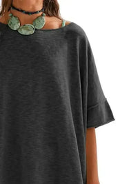 Oversized Round Neck Drop - Shoulder T-Shirt - Update AvenueT-ShirtsTrendsi100100457928513100100457928513b592f620 - b080 - 4e15 - 8c47 - b98c9736aba5 - Max - OriginDark Gray