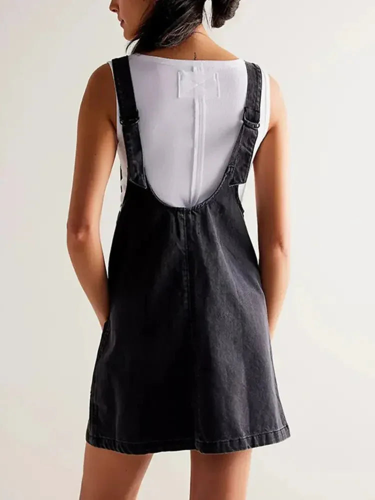 Oversized V - Neck Denim Tank Dress with Front Pockets - Update AvenueDenim Dresses & SkirtsTrendsi1001008230745891001008230745898dab9924df4c4fb5ad42668634cd852a - Max - OriginBlack