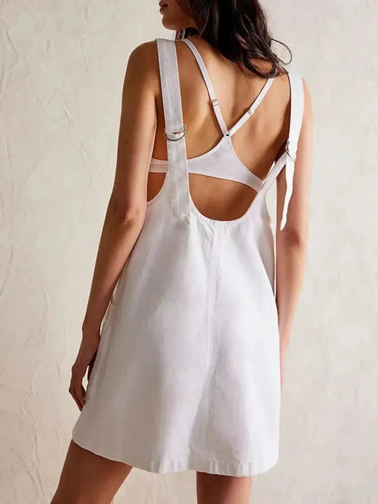 Oversized V - Neck Denim Tank Dress with Front Pockets - Update AvenueDenim Dresses & SkirtsTrendsi1001008230784911001008230784911270f016b9444bf097ad8a5e4f6387a6 - Max - OriginWhite