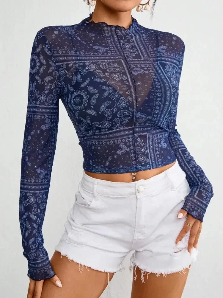 Paisley Mock Neck Long Sleeve Sheer Top - Update AvenueTrendsi1001003565928031001003565928039e48e701 - 5156 - 477c - 8245 - 3831e3c0b7f6 - MaxDark Blue