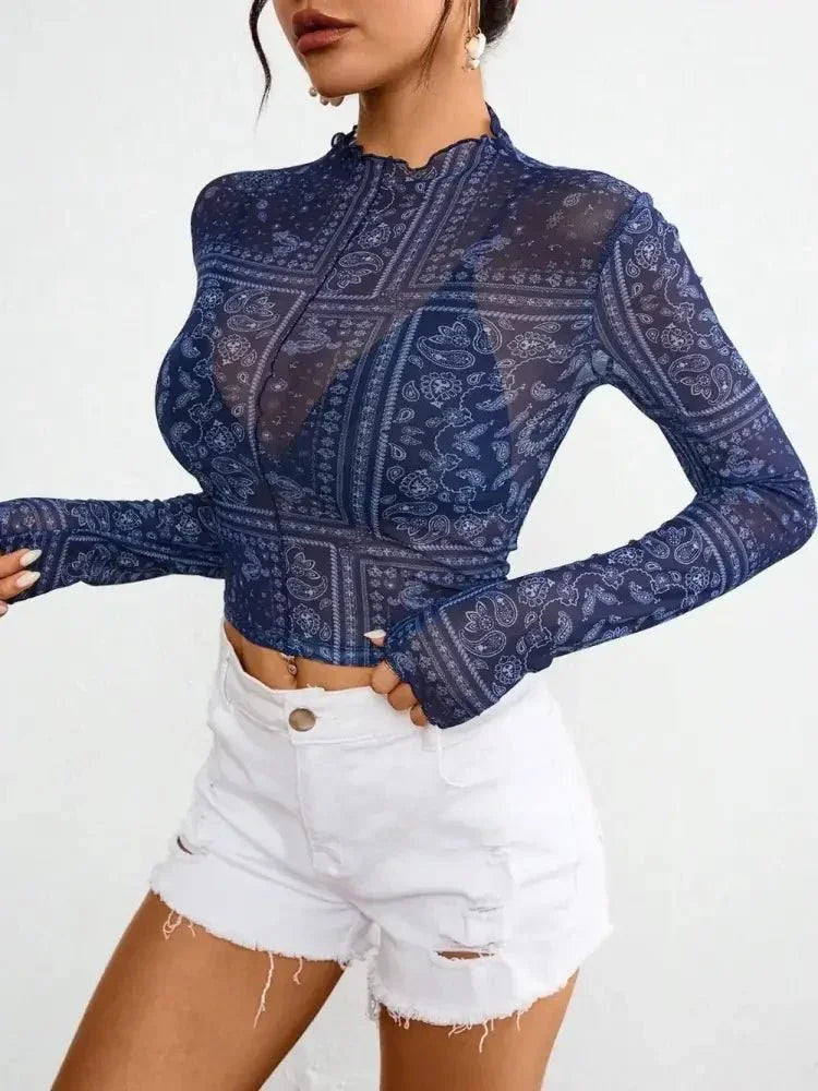 Paisley Mock Neck Long Sleeve Sheer Top - Update AvenueTrendsi1001003565928031001003565928032121e37b - 33c4 - 413c - b929 - 9ca0077c6d03 - MaxDark Blue