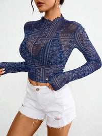 Paisley Mock Neck Long Sleeve Sheer Top - Update AvenueTrendsi1001003565928031001003565928032121e37b - 33c4 - 413c - b929 - 9ca0077c6d03 - MaxDark Blue