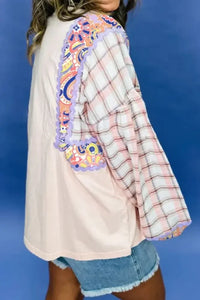 Paisley Print Plaid Long Sleeve Oversized Top - Update AvenueT-ShirtsTrendsi1001000389213171001000389213178557d94f - 67c9 - 479e - 8d6d - fe85b125b9db - Max - OriginBlush Pink