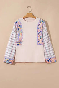 Paisley Print Plaid Long Sleeve Oversized Top - Update AvenueT-ShirtsTrendsi100100038921317100100038921317376a2b1e - 5a8f - 45ba - bdbe - b588cc1ad25e - Max - OriginBlush Pink