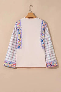 Paisley Print Plaid Long Sleeve Oversized Top - Update AvenueT-ShirtsTrendsi100100038921317100100038921317e8f59ff4 - 77a7 - 4722 - bc01 - 13d218c07fc9 - Max - OriginBlush Pink