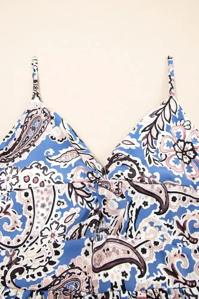 Paisley Print Twist Detail Smocked Back Spaghetti Straps Dress - Update AvenueBoho VibesTrendsi10010028358434210010028358434264fdc4dd - e0f8 - 4f12 - a44b - 7763db6da6fd - Max - OriginDusty Blue