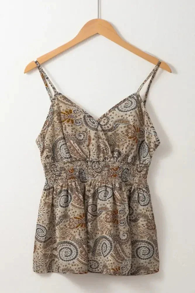 Paisley Printed Smocked Babydoll Cami - Update AvenueBoho VibesTrendsi100100031162938100100031162938d666fb3f - df1e - 4293 - 8aca - 3129e996bdd6 - Max - OriginKhaki