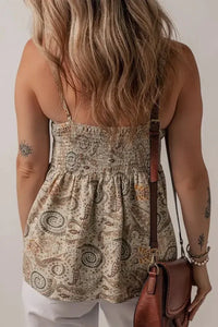 Paisley Printed Smocked Babydoll Cami - Update AvenueBoho VibesTrendsi100100031162938100100031162938ed899afa - 7edc - 453f - a92f - eebcbb6b918d - Max - OriginKhaki
