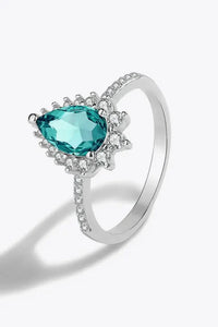 Paraiba Blue Zircon Pear Shape Ring - Update AvenueRingTrendsi100100733983480100100733983480Paraiba Blue Zircon Pear Shape RingSilver