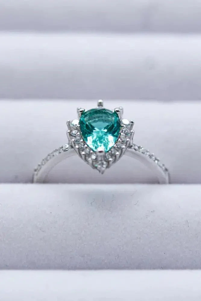 Paraiba Blue Zircon Pear Shape Ring - Update AvenueRingTrendsi100100733983480100100733983480Paraiba Blue Zircon Pear Shape RingSilver