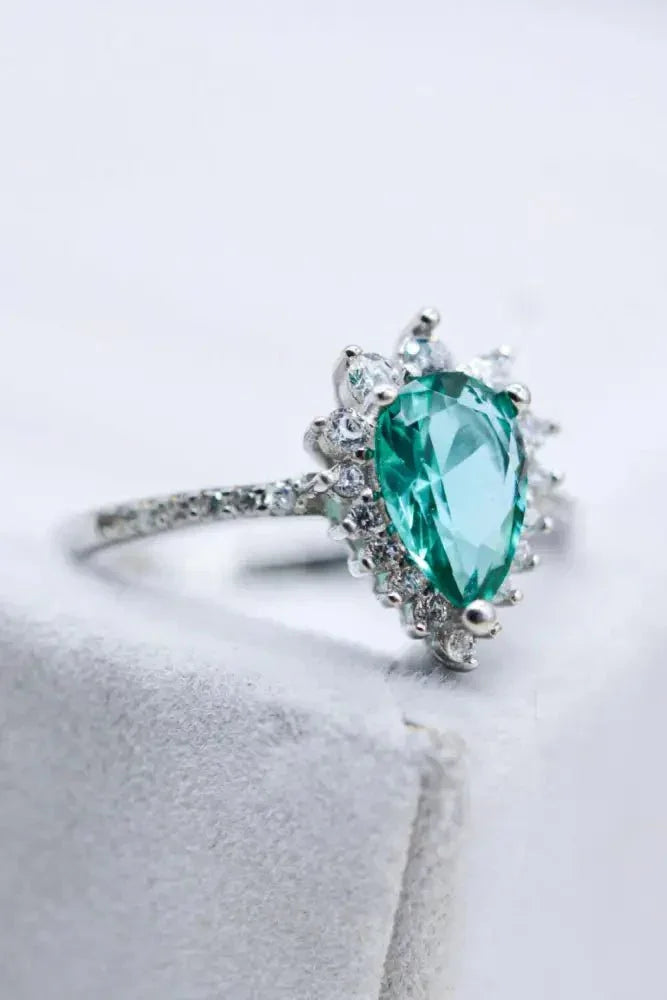 Paraiba Blue Zircon Pear Shape Ring - Update AvenueRingTrendsi100100733983480100100733983480Paraiba Blue Zircon Pear Shape RingSilver