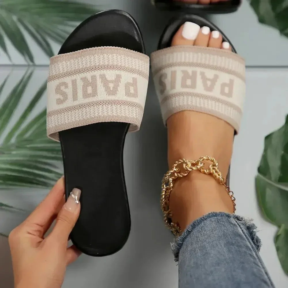 PARIS Letter Open Toe Flat Sandals - Update AvenueFestival VibesTrendsi100600999411087100600999411087f5ea3b58 - e4d9 - 416e - b9a4 - efdd0ead772c - MaxBeige